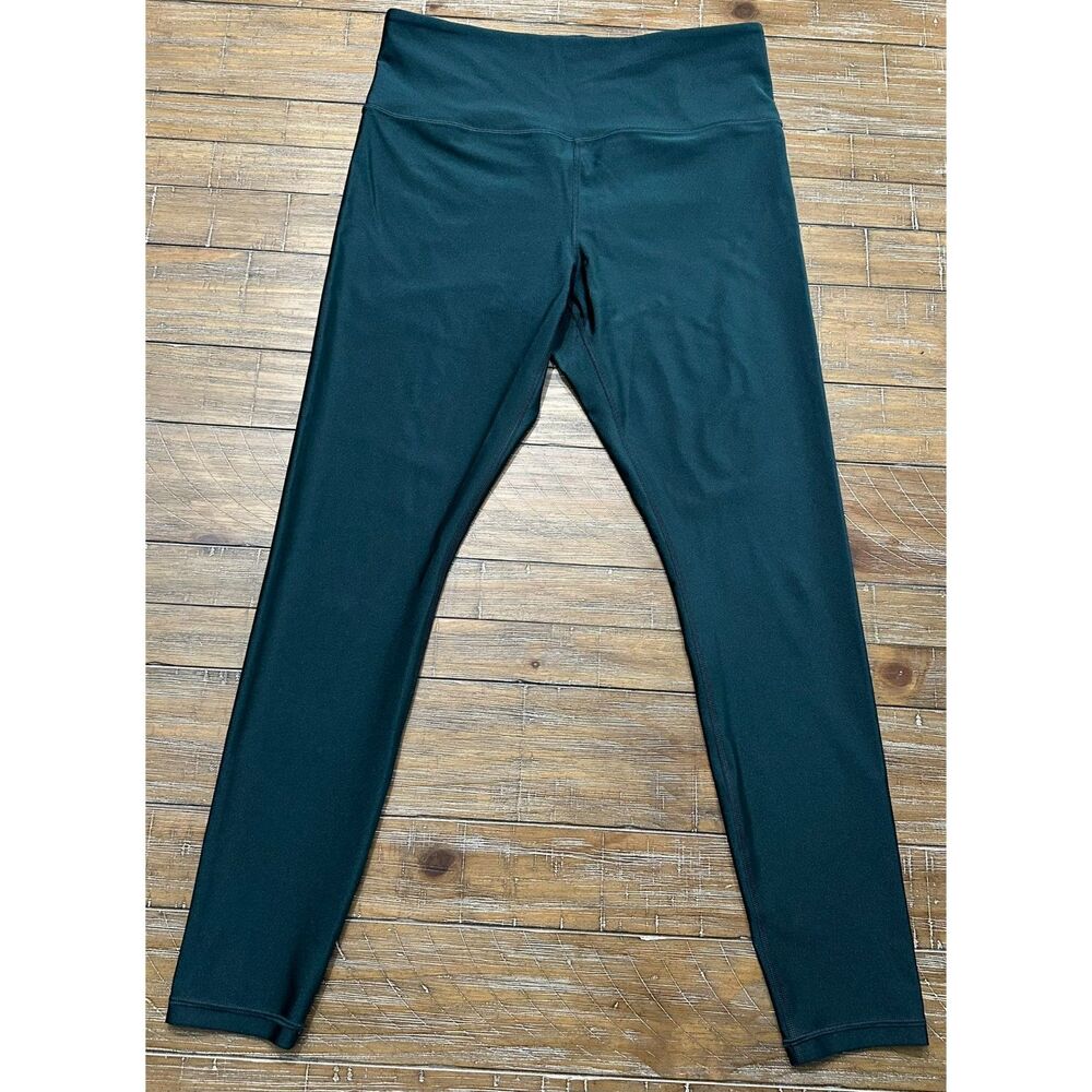 Athleta Elation Sheen Tight 7/8 Leggings Large Green Pockets Yoga Athletic